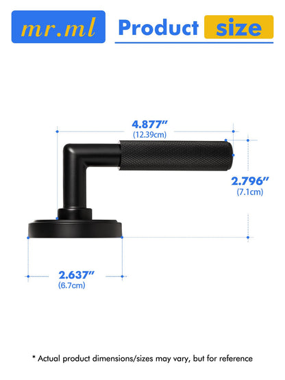 Knurled Door Lever Black Double Dummy Door Handle (Black)
