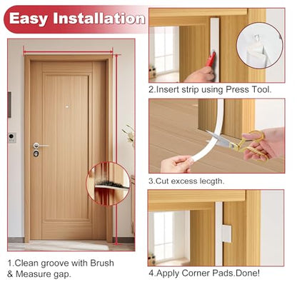 40FT Kerf Weather Stripping Door Seal Kit with Roller Tool