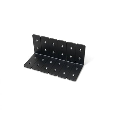 Kingsley 4 x 4 Inch Heavy Duty Shelf Brackets; Pack of 6; 5mm Solid Mild Steel L Bracket; Brackets for Shelves; Matte Black Wall Brackets for Shelves; 1.5" Wide; with Mounting Screws (4" x 4" Brackets)