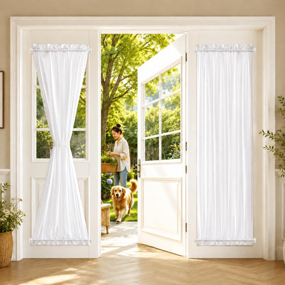 French Door Curtain Rod 2 Pack 8 to 12 Inch (White / 8-12"(2 Pack))