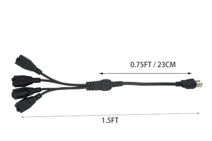 3 Prong Extension Cord Splitter 1 to 4