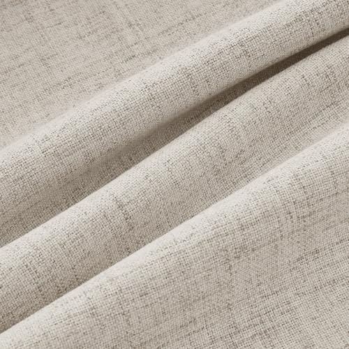 100% Blackout Linen Curtains 2 Panels Set for Bedroom Solid Luxury Decor Thermal Insulation Room Darkening Back Tab Rod Pocket Drapes for Living Room Nursery