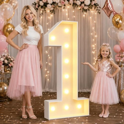 2.4FT Warm White Marquee Light Up Numbers