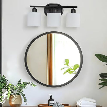 Bathroom Vanity Light with Milky White Frosted Glass Shades