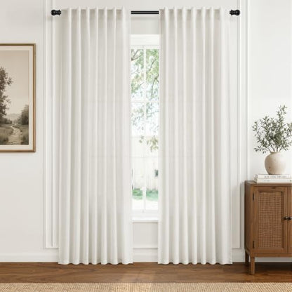 Natural Linen Curtains 82 Inches Long for Living Room 2 Panels (Natural / 52"W x 82"L (Pack of 2))