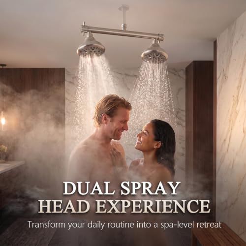 16" Wide Dual Shower Head for Two People