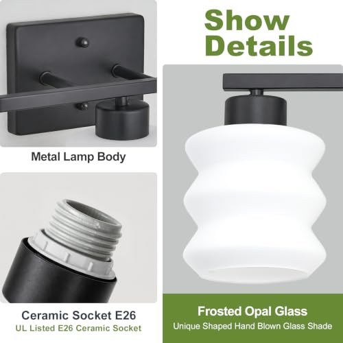 Modern Bathroom Light Fixtures (Black / 3-Light)
