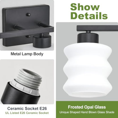 Modern Bathroom Light Fixtures (Black / 3-Light)