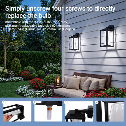 E26 Outdoor wall Light 30W (1/30w/6000k/Black/E26)