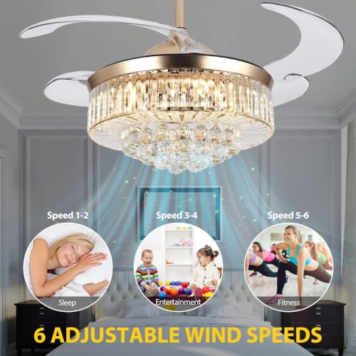 Crystal Ceiling Fan with Light
