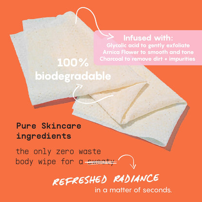 Refresh Body Wipes for Women with Glycolic Acid (10 Count (Pack of 1))