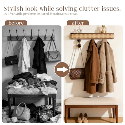 Solid North American Black Walnut Wall Coat Rack with Shelf