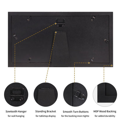 4x6 Collage Picture Frames (Rustic Black / 7x13.5in (2Pack))
