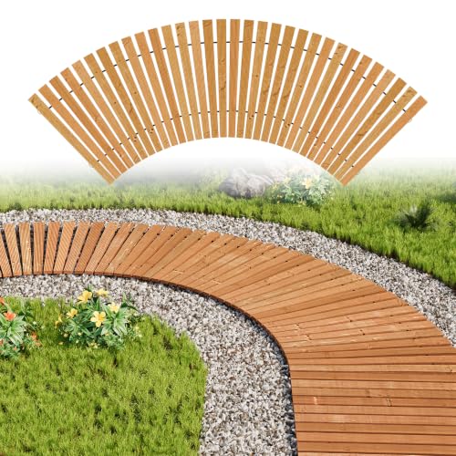 25" W Oversize Wooden Garden Parhway Walkway Outdoor Roll Out Decorative Garden Walkway Non