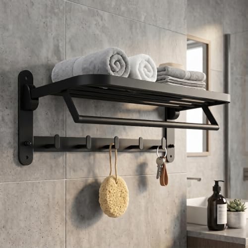 Foldable Towel Rack with Shelf