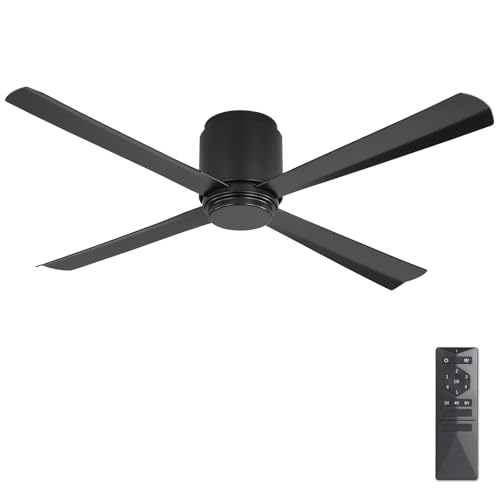 Flush Mount DC Ceiling Fan without Light