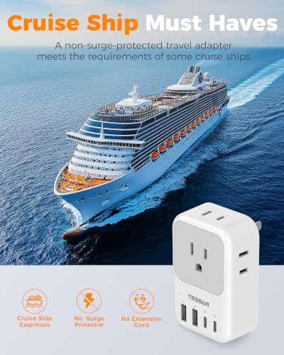 2 Pack 8 in 1 Travel Plug Adapter Type C