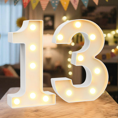 8.86 Inch Marquee Light Up Numbers 13 for Party Decorations (Number 13 / 8.86 in)