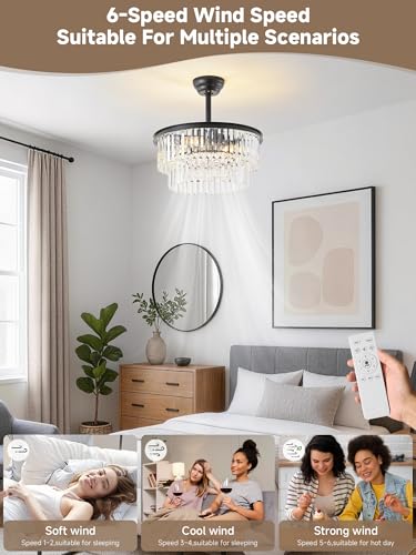 Crystal Fandelier Ceiling Fans with Lights