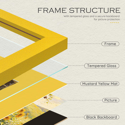 8x10 Mustard Yellow Picture Frame (Mustard Yellow Frame Yellow Mat / 8x10)