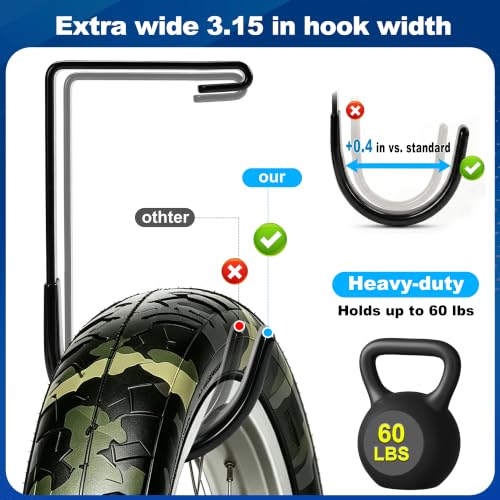Bike Hooks for Garage Storage Rack