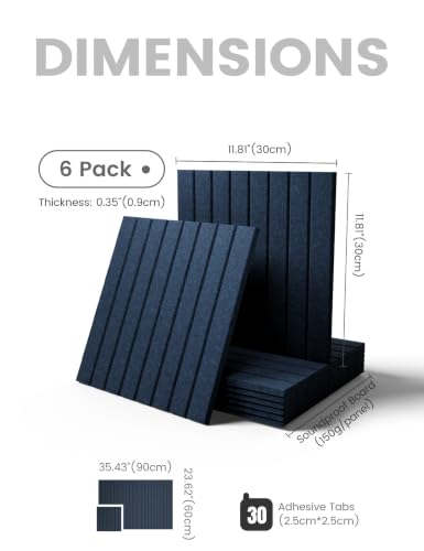 36" x 24" Large Felt Bulletin Board (Carbon Blue / Fine-stripe 6-pack)