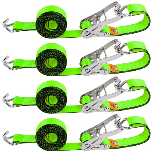 2" x20' Ratchet Straps with J Hooks