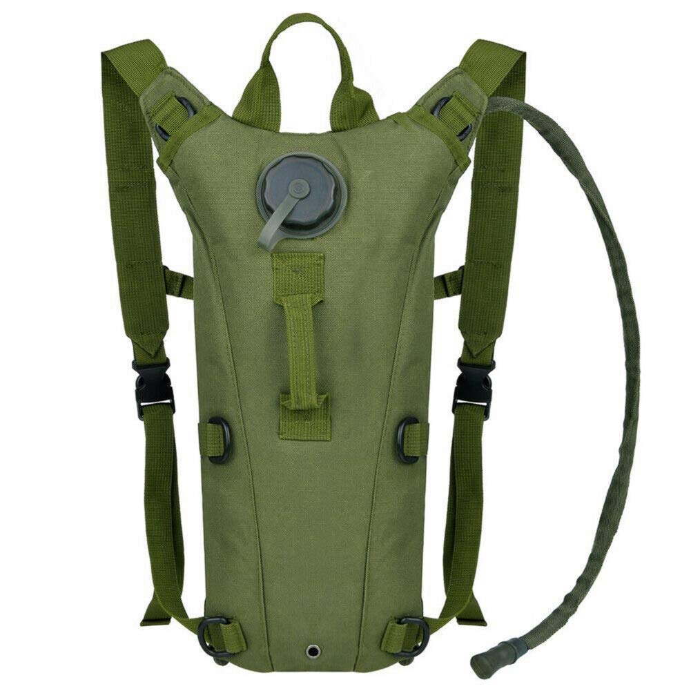 Tactical Water Hydration Pack Military 3L Water Bladder Carrier Backpack Leakproof for Running Jogging Cycling Hiking (Army Green)