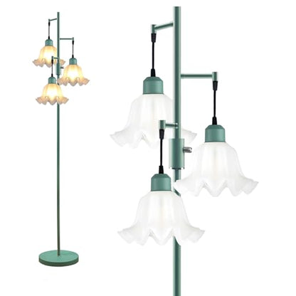 Flower Floor Lamp Mid Century Modern Tall Standing Lamps with Soft Warm White Eye Care 3000K Bulbs for Living Room