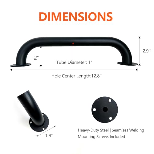 12 Inch Industrial Pipe Handrail Wall Mount Grab Bar for Stairs