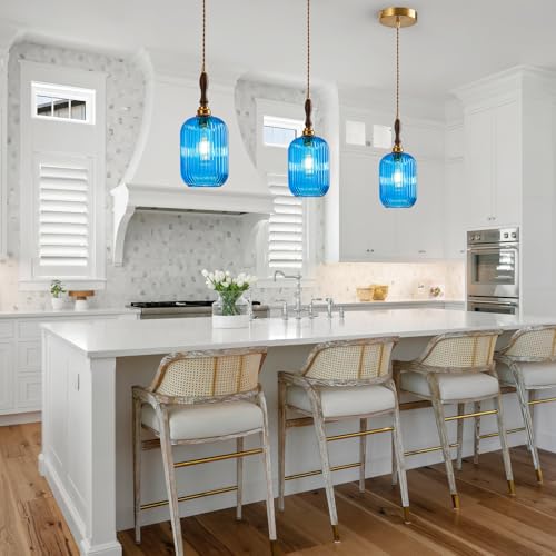 Modern Glass Pendant Light Ribbed 1