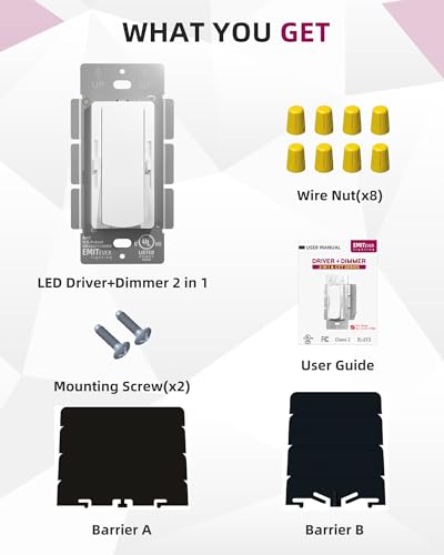2-in-1 Dimmer Switch&24V 160W LED Driver,UL Listed CCT Adjustable