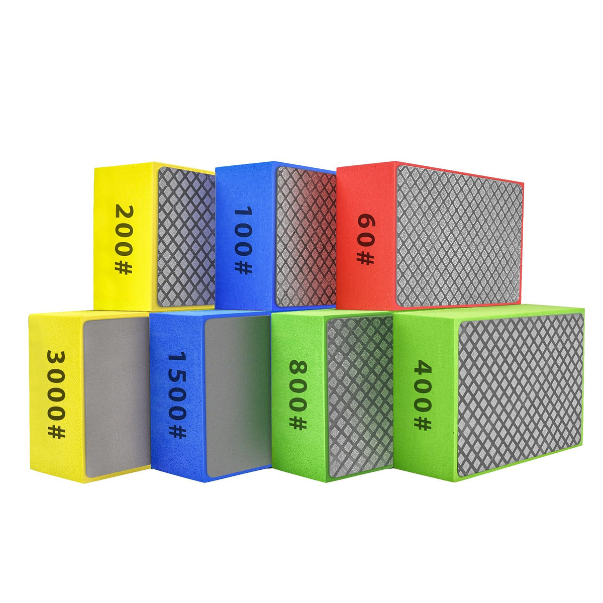 Diamond Hand Polishing Pads (7PCS-60#,100#,200#,400#,800#,1500#,3000#)