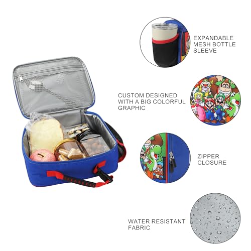 Super Mario Brothers Favorite Characters Insulated Lunch Kit (Super Mario Brothers Blue)