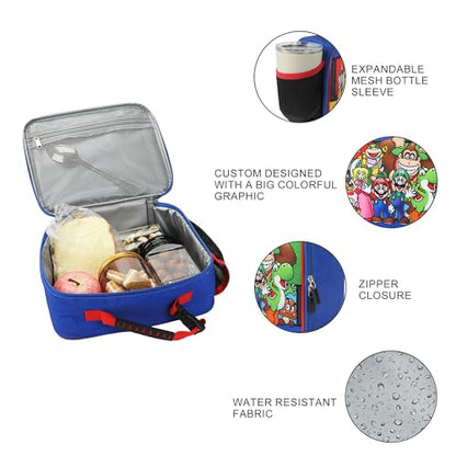 Super Mario Brothers Favorite Characters Insulated Lunch Kit (Super Mario Brothers Blue)