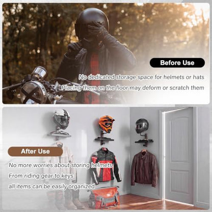 Helmet Holder Wall Mount with Shlef