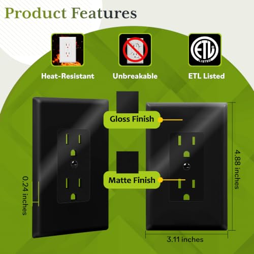 Mid Size Decorative Duplex Outlet Covers Wall Plate