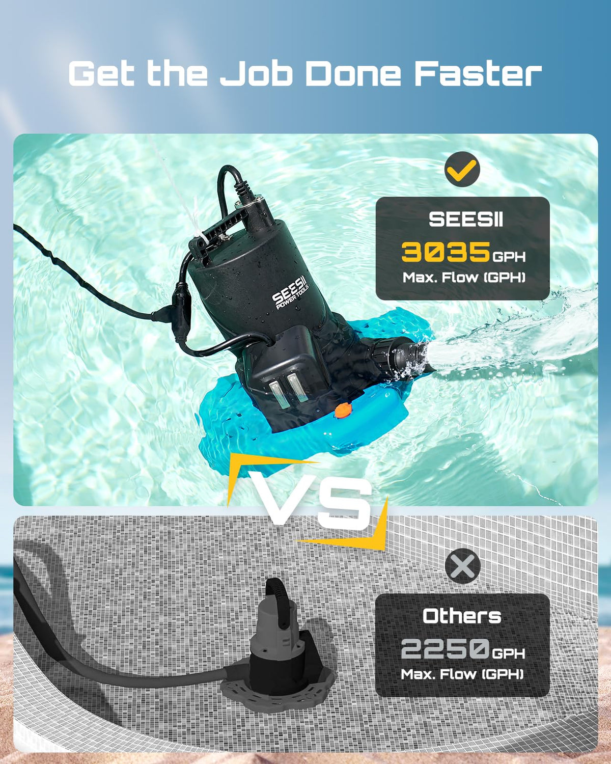 Automatic Pool Cover Pump (Cobalt Blue)