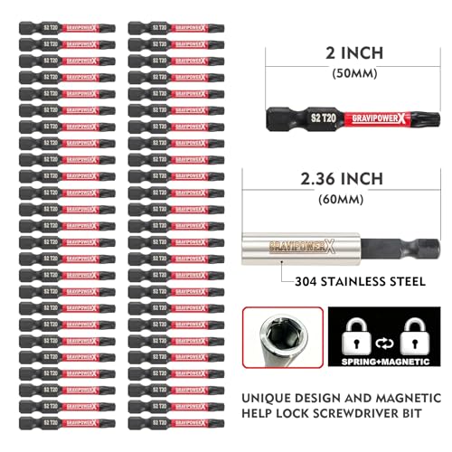 50 PCS 2" Torx Bit Set Impact Magnetic Torx Screwdriver Set