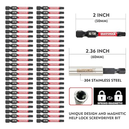50 PCS 2" Torx Bit Set Impact Magnetic Torx Screwdriver Set