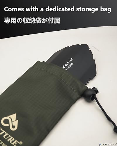 Ultralight Backpacking Trowel Aluminum Shovel Small Potty Multitool with Longer Handle Design Essential for Hiking