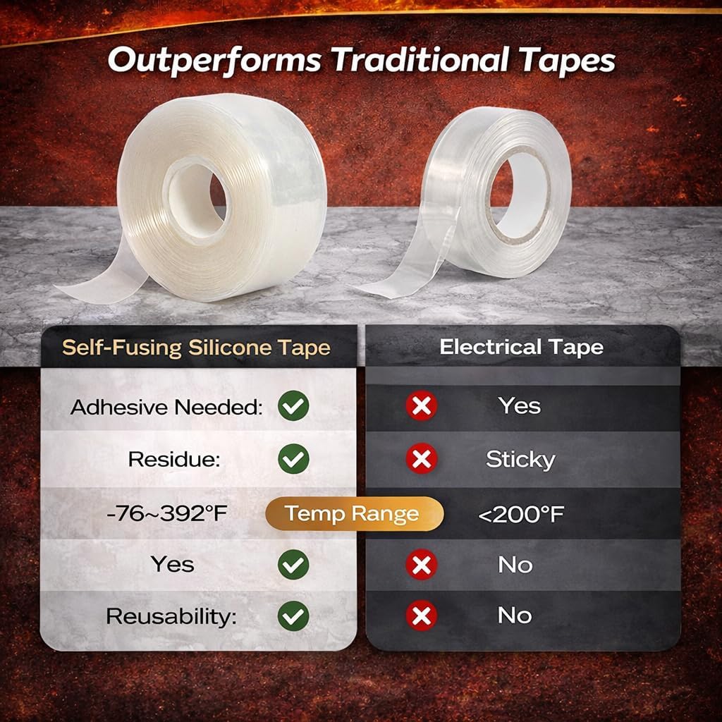 Self Fusing Silicone Tape 1" x 36' (Clear / 1-Inch x 36-Feet)