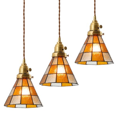Pendant Light with Stained Glass Lmapshade