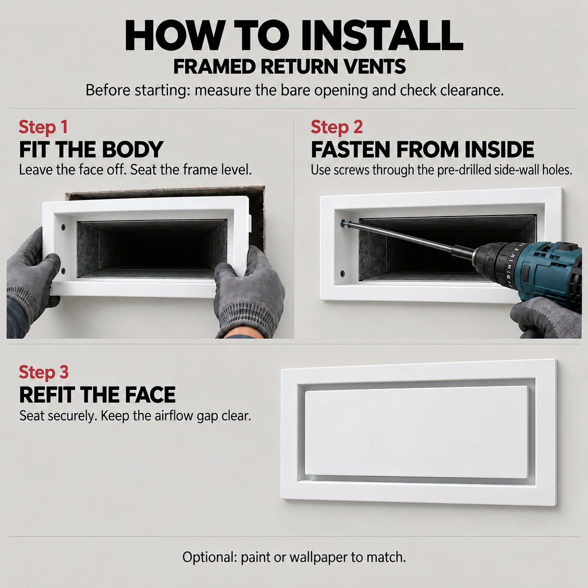 10x30 Metal Framed Wall Vent (10x30)