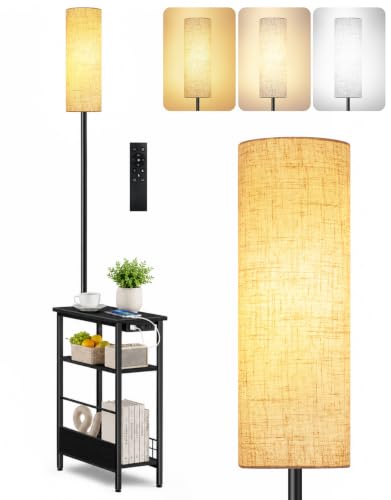 Floor Lamp with Table & Remote