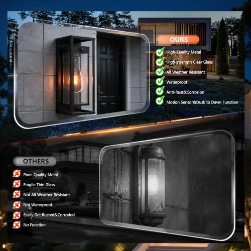 15 Inch Motion Sensor Outdoor Wall Light Fixtures Waterproof Porch Lights Outdoor Anti