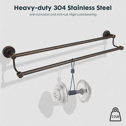 Double Towel Bar Towel Rack for Bathroom