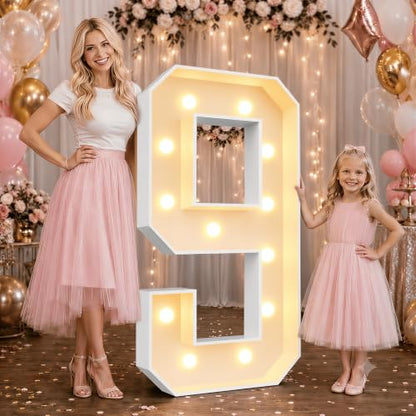 2.4FT Warm White Marquee Light Up Numbers