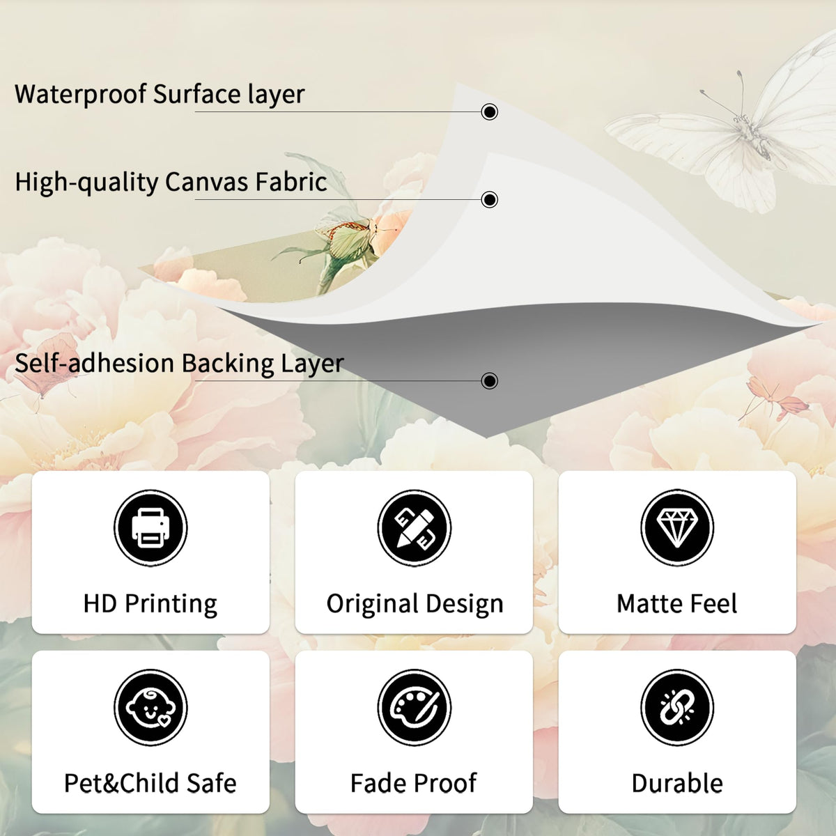 Poetic and Dreamlike Peony Flower Illustration Style self (SDY-28 / 157" x 110")