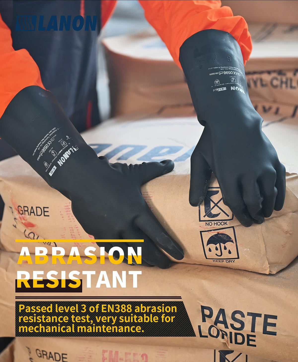 LANON Rubber Chemical Resistant Gloves